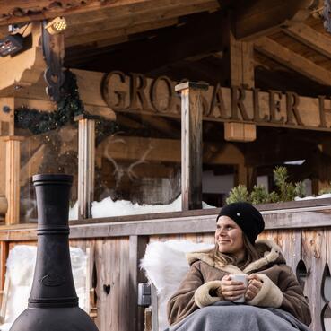 Grossarler Hof Terrasse im Winter