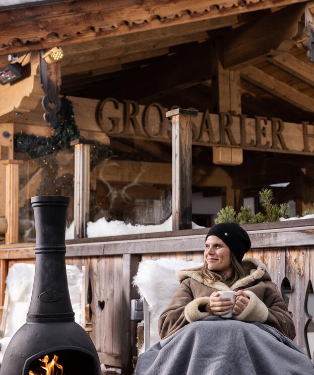 Grossarler Hof terrace in winter