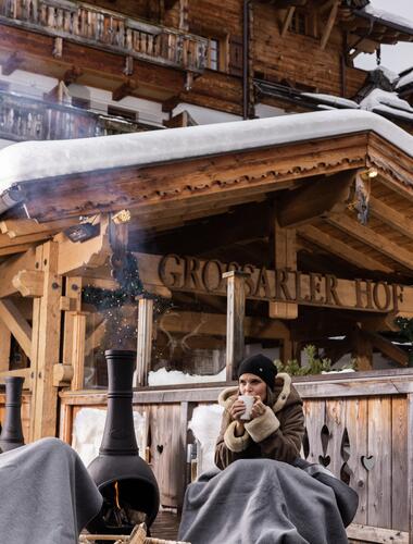 Grossarler Hof Terrasse im Winter