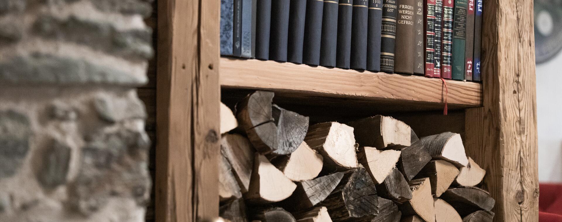 bookshelf in the lobby