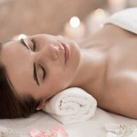 young woman relaxing in the spa area