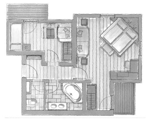 Skizze Turmsuite Familienglück Grossarler Hof