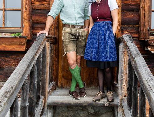 Salzburg traditional costume at the hut