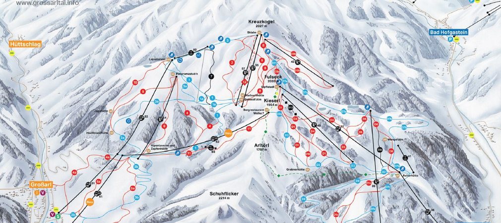 Ski map of the Grossarltal-Dorfgastein ski area | © User01