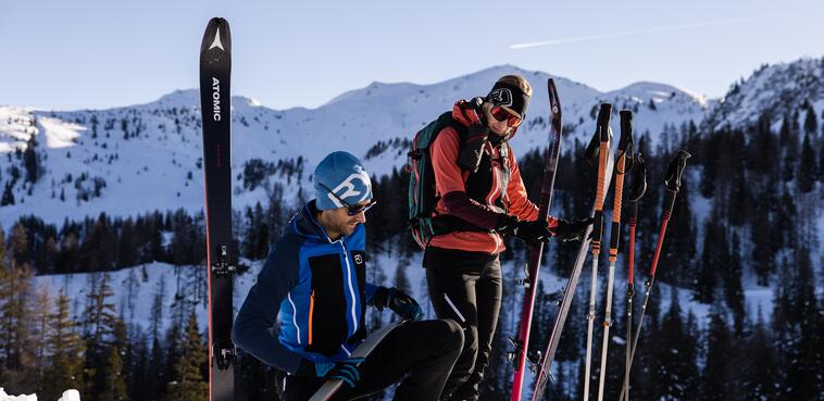 Pärchen in Großarl auf Skitour 