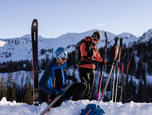 Pärchen in Großarl auf Skitour 