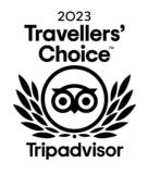 Tripadvisor Travellers' Choice 2023 Logo, das das Boutique Hotel Salzburg für exzellenten Service und hohe Kundenzufriedenheit auszeichnet